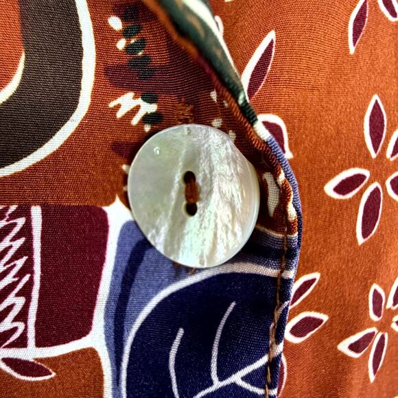 Vintage Impressions Of California Shirt Womens 8 Multi Abstract 90s Secretary - Picture 3 of 7